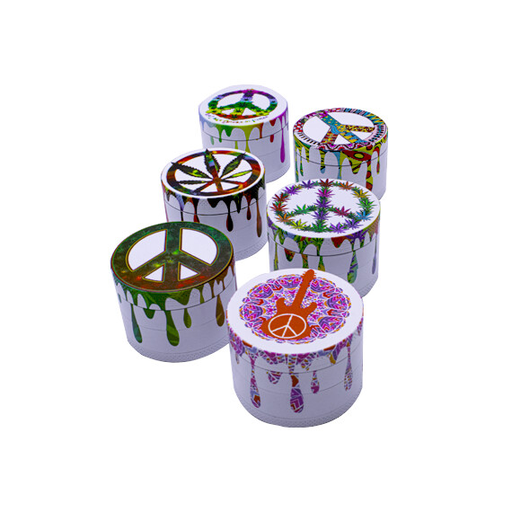 Tobacco Grinder – 4 Part Metal Coloured Drips - image 3 | Vape King