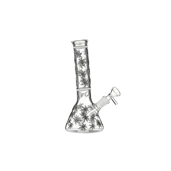 Glass Bong Dreamliner Leaves Pattern with Ice Catcher 19.5cm - image 1 | Vape King